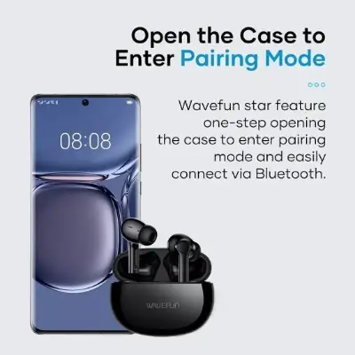 Picture of WaveFun Star wireless Music & Gaming Mode ENC Earbuds -Black
