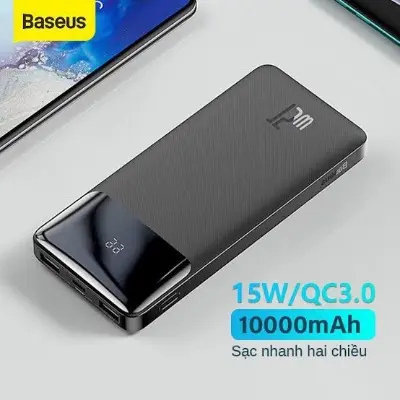 Picture of Baseus Bipow 10000mAh 15W Digital Display Fast Charging Power bank -Black