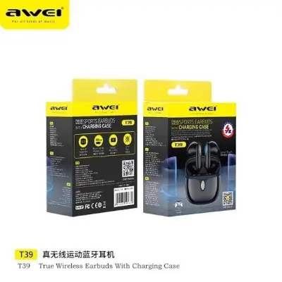 Picture of Awei T39 Tws Earphone wireless bluetooth headphones noise reduction earbuds -Black