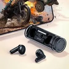 Picture of Awei T77 TWS Wireless Earphone Double Mic ENC Bluetooth 5.3 with Rotating Charging Case Noise Cancelling Earbuds -Black