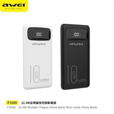 Picture of Awei P168K Multiple Output Power Bank with Cable -Black