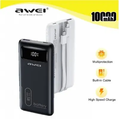 Picture of Awei P168K Multiple Output Power Bank with Cable -Black