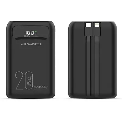Picture of Awei P168K Multiple Output Power Bank with Cable -Black