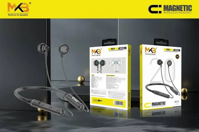 Picture of MKB V02 Magnetic ENC Wireless Neckband -Black
