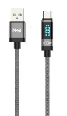 Picture of MKB UC100 Braided 100W PD3.1 Data And Charging Cable -Black