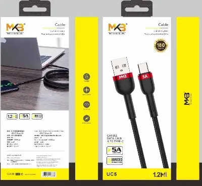 Picture of MKB UC5 Braided 5A USB TYPE-C Cable -Black