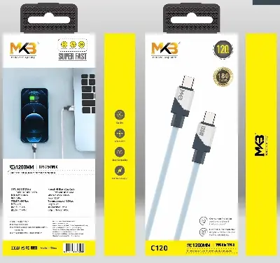 Picture of MKB CL120 Tpye-c to Tpye-c  / 120W hight power / Original Silicone Data cable -Black