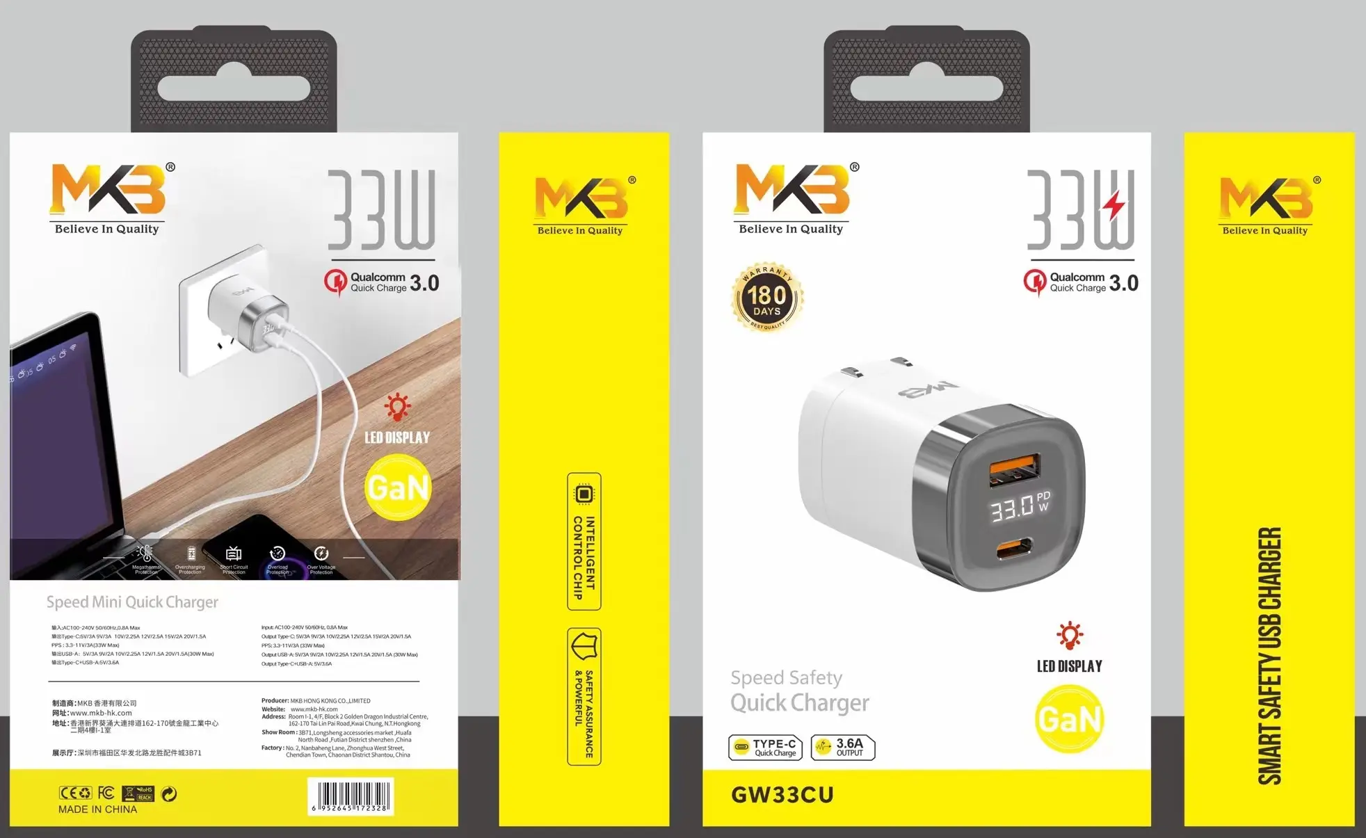 Picture of MKB GW33CU 33W LED DISPLAY Quick Charger Adapter