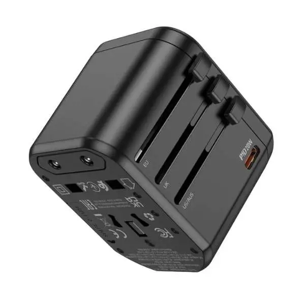Picture of HOCO AC15 Walker 3-Port PD20W + 2USB Universal Conversion Charger -Black
