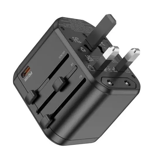 Picture of HOCO AC15 Walker 3-Port PD20W + 2USB Universal Conversion Charger -Black