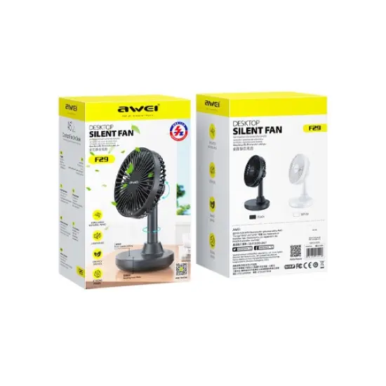 Picture of Awei F29 Desktop Oscillating Rechargeable Fan -Black
