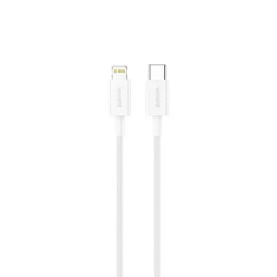 Picture of Baseus Superior Series USB to Lightning-Fast Charging Cable Data Transfer 2.4A for iPhone 13 12 11 Pro Max Mini XS X 8 7 6 5 SE iPad and More 1M Black -White