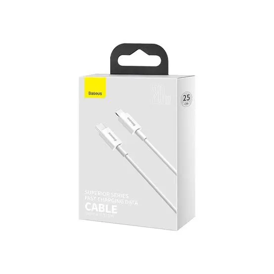Picture of Baseus Superior Series USB to Lightning-Fast Charging Cable Data Transfer 2.4A for iPhone 13 12 11 Pro Max Mini XS X 8 7 6 5 SE iPad and More 1M Black -White