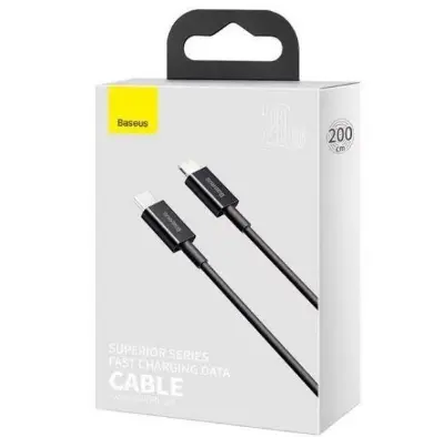Picture of Baseus Superior Series USB to Lightning-Fast Charging Cable Data Transfer 2.4A for iPhone 13 12 11 Pro Max Mini XS X 8 7 6 5 SE iPad and More 1M Black -White