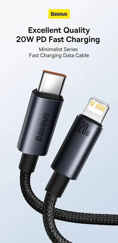 Picture of Baseus Minimalist Series 20W Type-C to Lightning Fast Charging Data Cable -Black