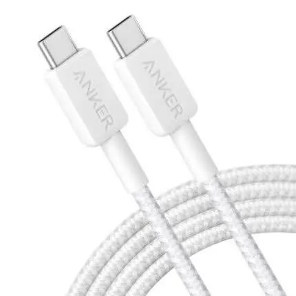 Picture of Anker 322 3ft Nylon Braided USB-C to USB-C Data Cable -White