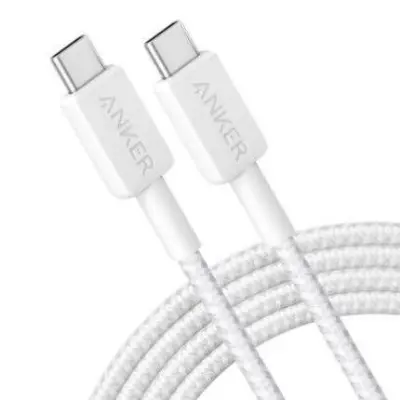 Picture of Anker 322 3ft Nylon Braided USB-C to USB-C Data Cable -White
