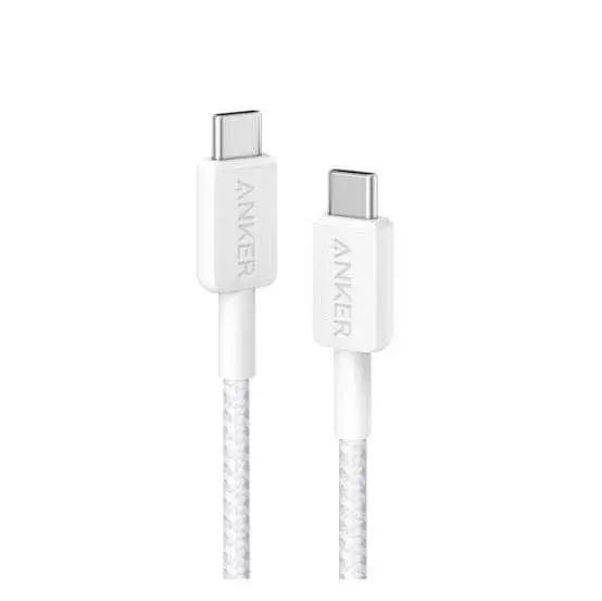 Picture of Anker 322 3ft Nylon Braided USB-C to USB-C Data Cable -White