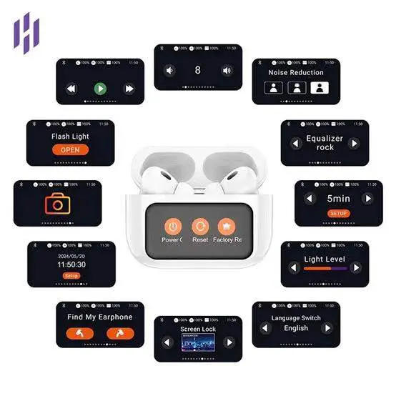 Picture of Hoco EW72 ANC TWS Earbuds With Touch Screen -Black