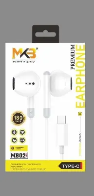 Picture of MKB M802 primium Earphone Type c All phone support -White