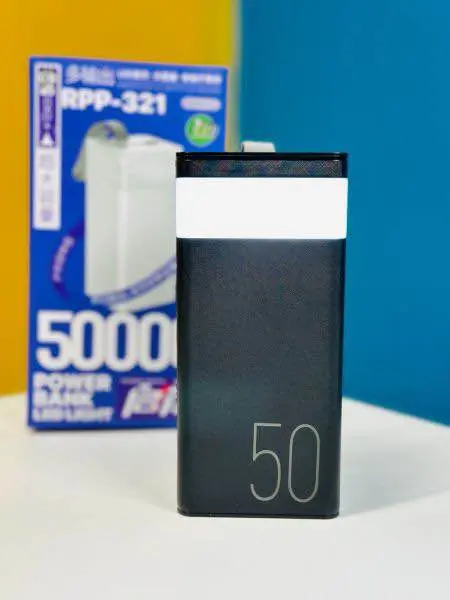 Picture of Remax RPP-321 Chinen Series 20W+22.5W Outdoor Power Bank 50000 mAh with led light -Black