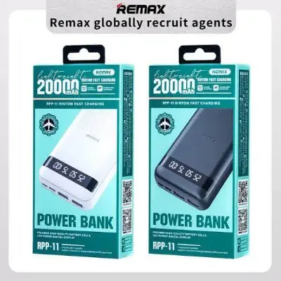 Picture of Remax RPP-11 Real Fast Charging New 2024 Newest Texture design Qi Smallest Mobile Charger Power Bank Price 20000Mah -Black