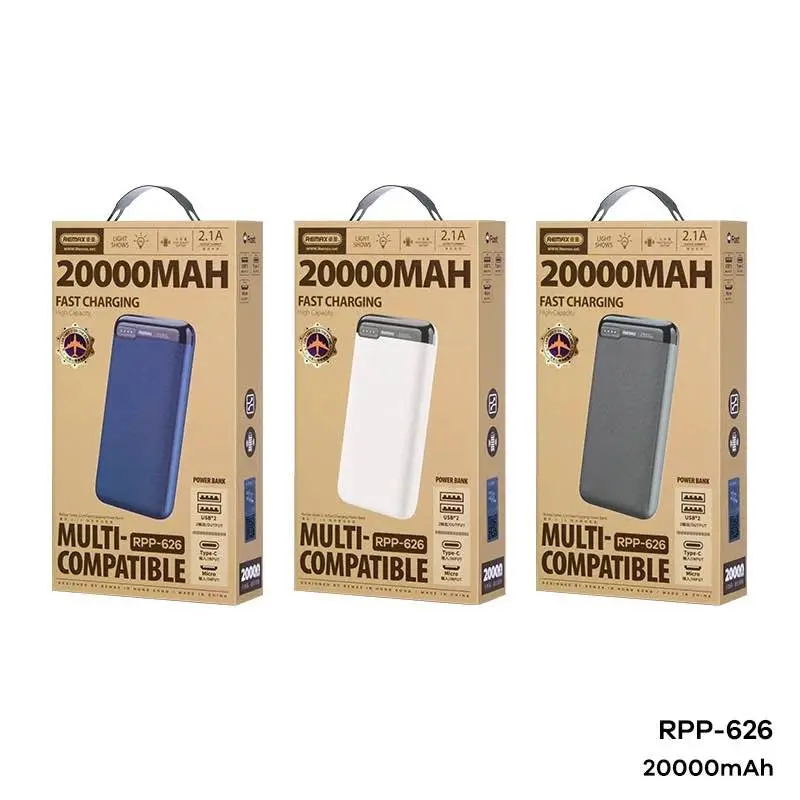 Picture of Remax RPP-626 20,000mAh 2.1A Power Bank -Black