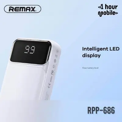 Picture of REMAX RPP-686 Reyluck Series 20000mAh Power Bank(2.1A) - Black -Black