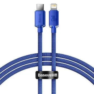 Picture of Baseus Crystal Shine Series 2.4A Fast Charging USB to Lightning For Iphone Data Cable 1.2m Blue CAJY000003