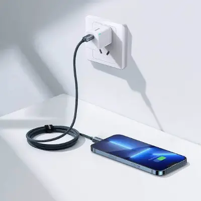Picture of Baseus Crystal Shine Series 2.4A Fast Charging USB to Lightning For Iphone Data Cable 1.2m Blue CAJY000003