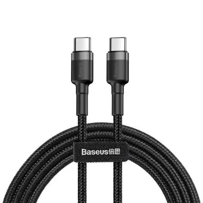 Picture of Baseus Cafule Cable Durable Nylon Braided Wire USB Type-C QC3.0 3A 1M black-grey CATKLF-BG1 -Black