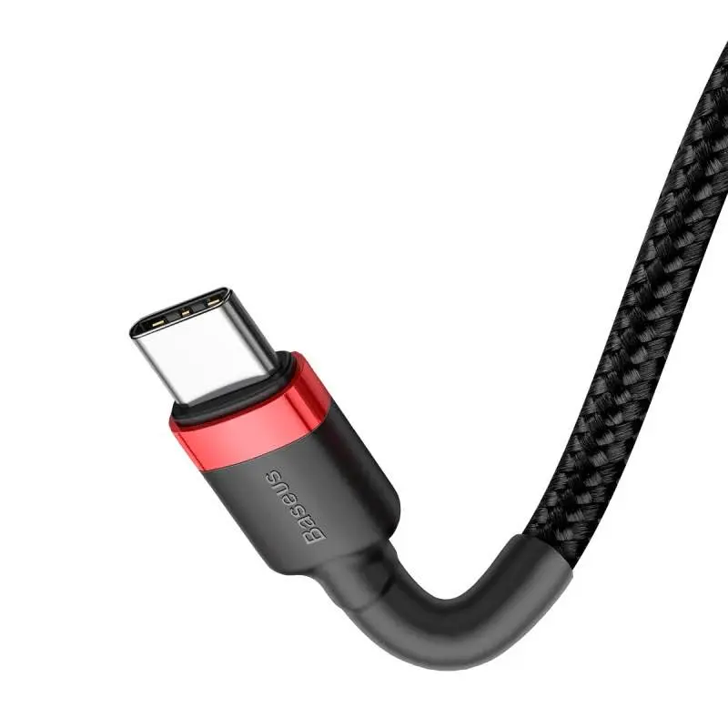 Picture of Baseus Cafule Cable Durable Nylon Braided Wire USB Type-C QC3.0 3A 1M black-grey CATKLF-BG1 -Black