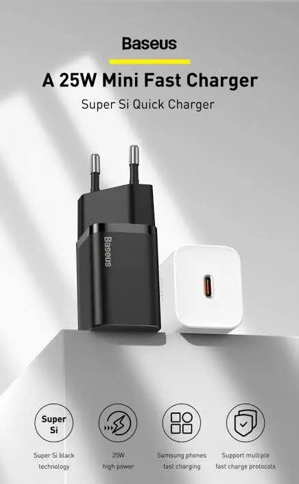 Picture of Baseus Super Si 25W Adapter 1C Quick Charger -Black