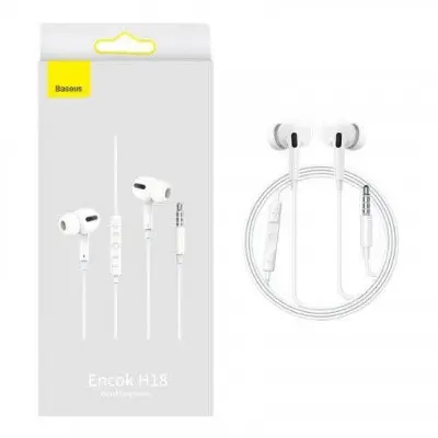 Picture of Baseus enock h18 wired earphone 3.5MM -White