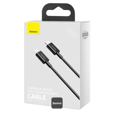 Picture of Baseus Superior Series PD 20W Type-C To Lightning Fast Charging Data Cable 1M - Black -Black