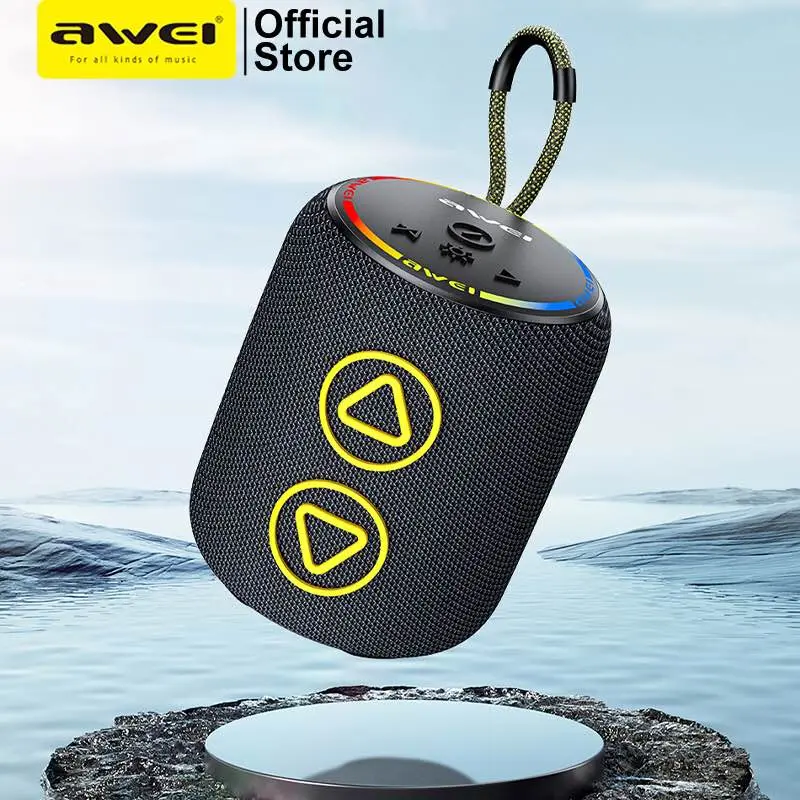 Picture of AWEI KA13 Mini Bluetooth Speaker With RGB Light -Black