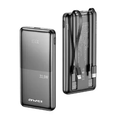 Picture of AWEI P76K powerbank 10000mAh 22.5W Digital Display black -Black