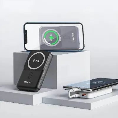 Picture of Awei P139K 10000mAh 15W Magnetic Wireless Power Bank -Black