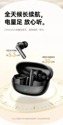 Picture of Awei T88 ANC True Wireless Bluetooth Earphone 10mm Moving Coil Super Bass Spatial Sound Effects Earbuds 30 Hours Of Playback Time Ergonomic Design Gaming Headset -Black