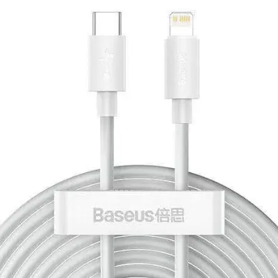 Picture of Baseus Simple Wisdom 20W Type-C to Lightning Cable - White -White