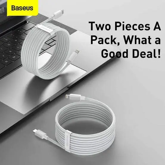 Picture of Baseus Simple Wisdom 20W Type-C to Lightning Cable - White -White