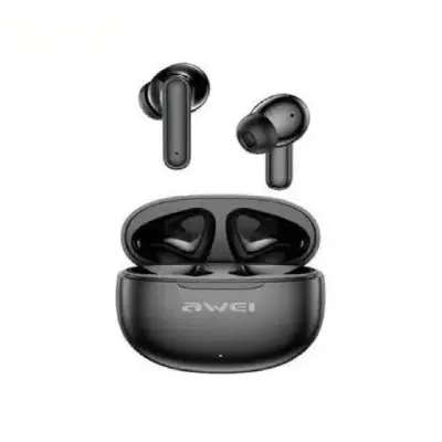 Picture of Awei T71 TWS Sports Wireless Bluetooth Earbuds IPX4 Waterproof with Charging Case Smart Touch Low Latancy Game Earphone -Black