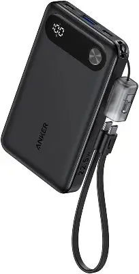 Picture of Anker Powercore Power Bank 10000mAh, 22.5W Portable Charger, USB-C To USB-C Cable, Ultra-Slim And Compact Design, Black -Black