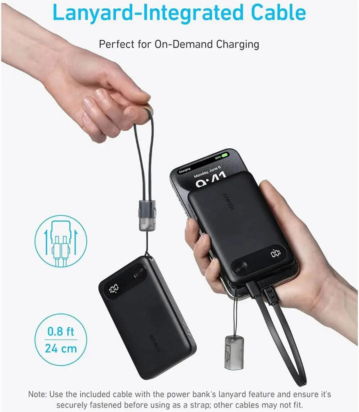 Picture of Anker Powercore Power Bank 10000mAh, 22.5W Portable Charger, USB-C To USB-C Cable, Ultra-Slim And Compact Design, Black -Black