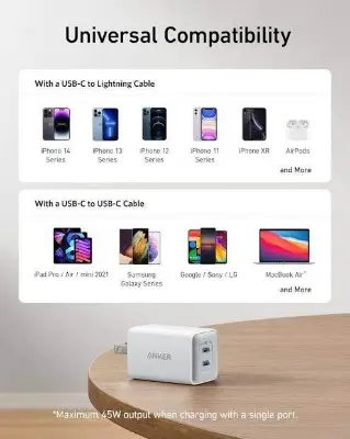Picture of Anker 523 Nano 3 47W GaN2 USB C Charger -White