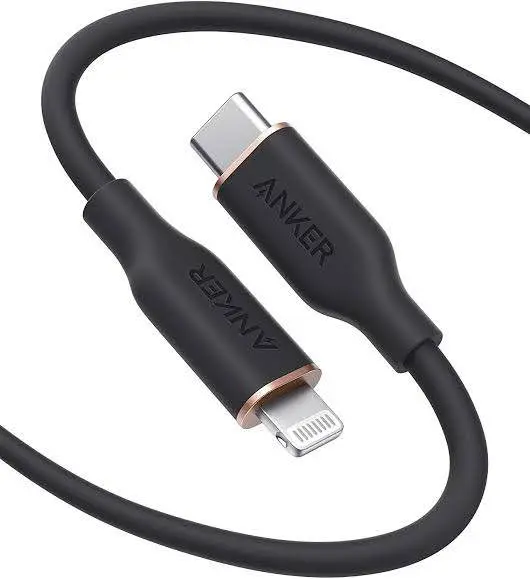 Picture of Anker PowerLine Soft USB-C to Lightning Cable 3ft – Black -Black