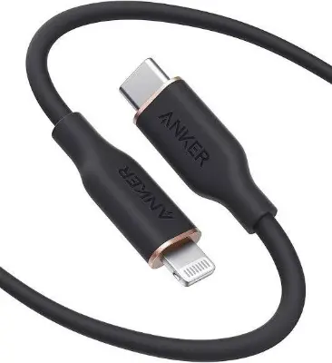 Picture of Anker PowerLine Soft USB-C to Lightning Cable 3ft – Black -Black