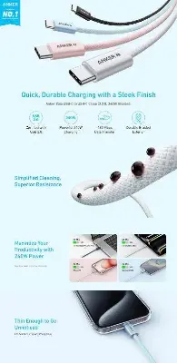 Picture of Anker Zolo 240W USB C to USB C Cable -Black