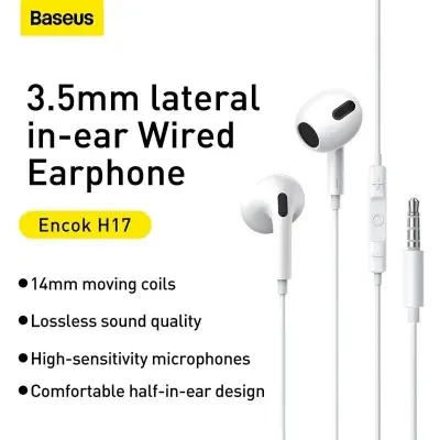 Picture of Baseus Encok H17 3.5mm Lateral in-ear Wired Earphone -White