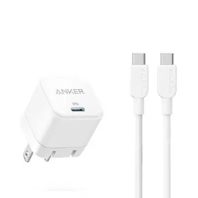 Picture of Anker 20W Ultra Fast Charging Adapter with USB-C to USB-C Cable -White